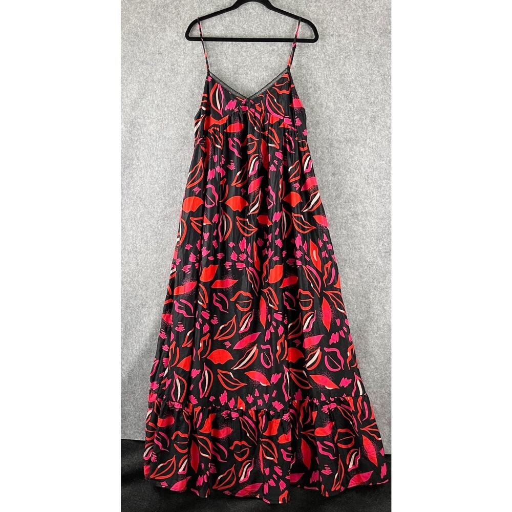 By Egreis Celeste Tiered Maxi Dress Womens Large Ruffle Crochet Resort‎ Boho NEW